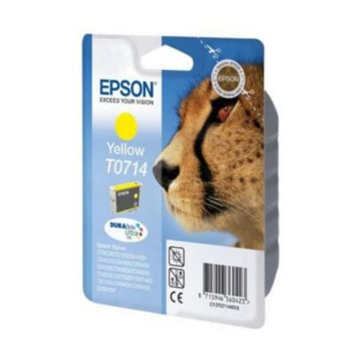 Epson Cheetah T0714 DURABrite Ultra Ink, Ink Cartridge, Yellow Single Pack, C13T07144010 Epson Cheetah T0714 DURABrite Ultra Ink, Ink Cartridge, Yellow Single Pack, C13T07144010